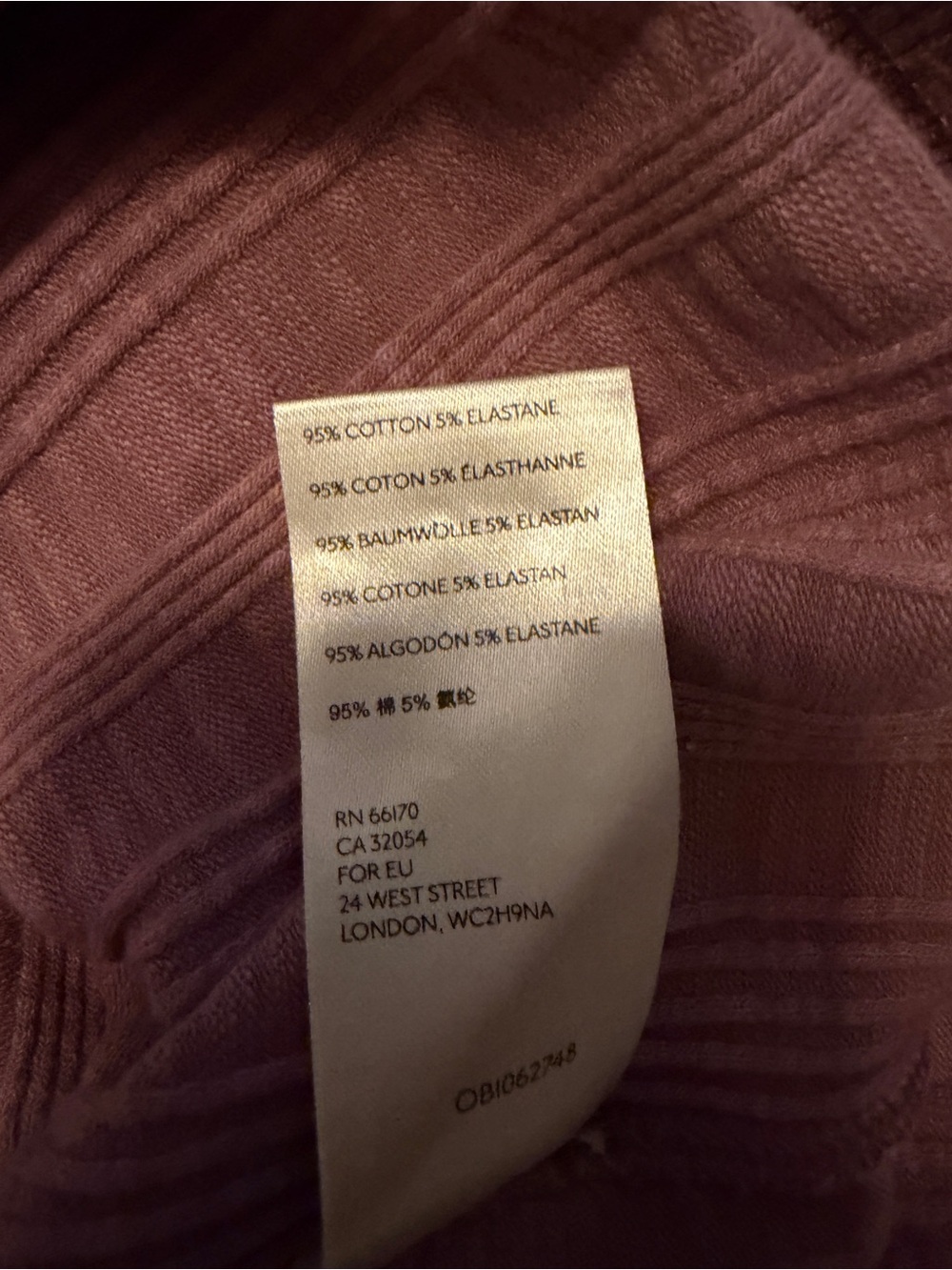 Free People | We The Free Tie Dye Ribbed Scoop Neck Thermal Long Sleeve - Mauve - Picture 6 of 6